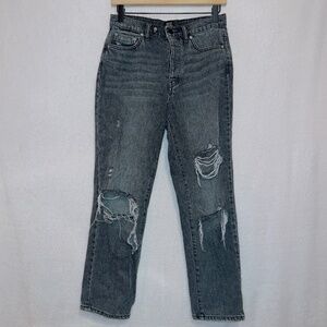 Urban Outfitters BDG Charcoal Wash Denim High Rise Button Fly Slim Straight Jean